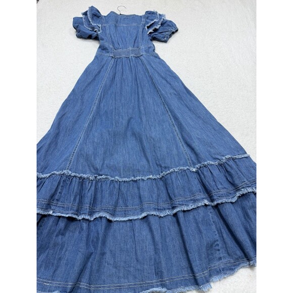 Anthropologie Pilcro Midi Shirt Dress Ruffled Cotton Retro Preppy Size XS NWT - Picture 8 of 15